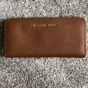 Michael Kors Leather Zip Around Wallet